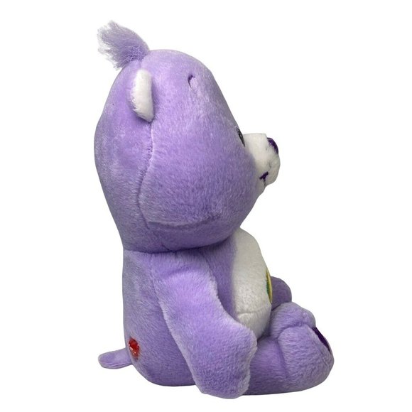 Care Bears Harmony Bear Stuffed Animal Purple Plush Toy Vintage TCFC Inc 8.5 in - Picture 6 of 10